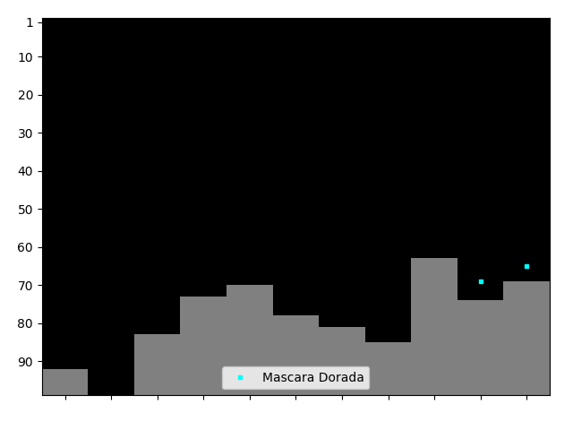 Graph showing Mascara Dorada Tag history